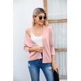 thumbnail image 6 of HOWCOME Womens Cropped Cardigans Sweaters 3/4 Sleeve Open Front Short Shrugs(Pink,XXL), 6 of 6