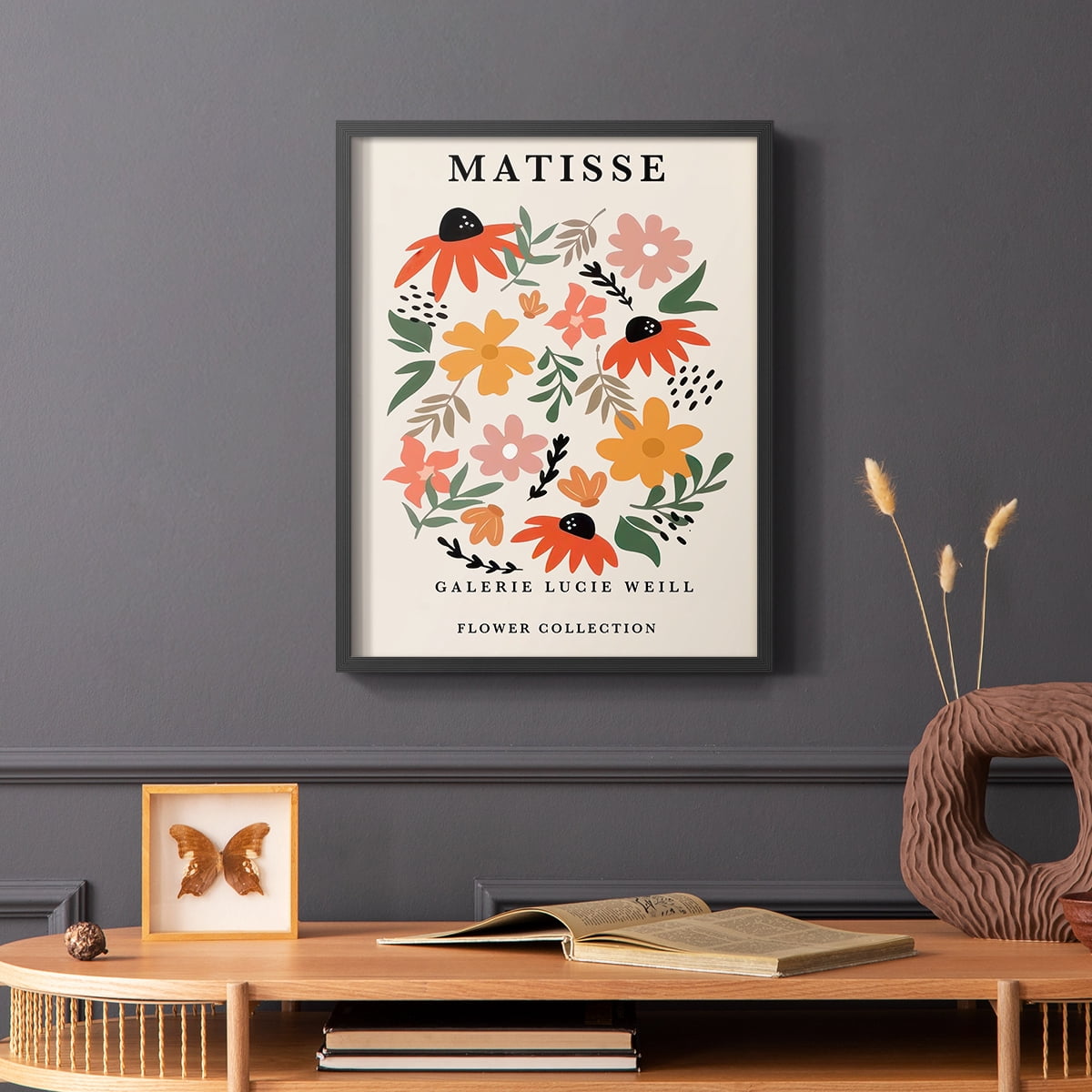 Matisse CXCI Framed Print in Black Solid Wood 22 x 28 Framed Print