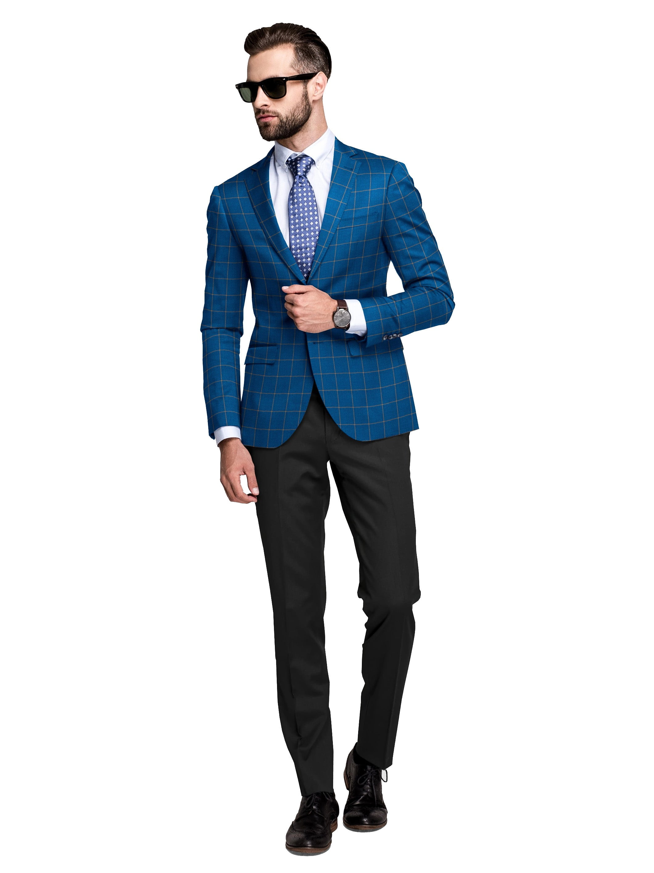 Elina fashion Men's Blazer Jacket Formal Printed Office Suit Jacket