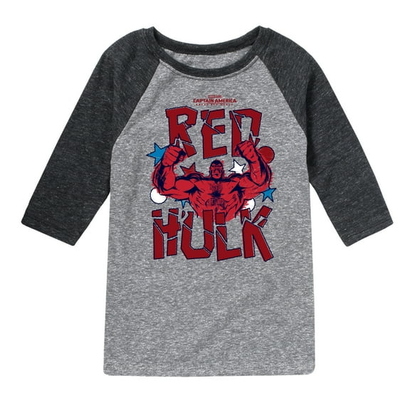 Marvel Captain America: Brave New World - Scribble Red Hulk - Toddler And Youth Kids Raglan