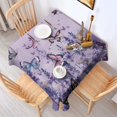 thumbnail image 2 of Purple Butterfly Flower Pattern Square Tablecloth,Waterproof Square Table Cover,Wipeable Spillproof Washable Table Cover for Home Kitchen Party Decor 42"X42"(107x107cm), 2 of 6