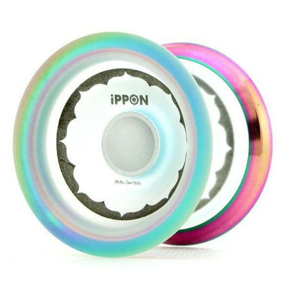 iYoYo iPPON Yo-Yo - CNC Machined Polycarbonate YoYo with Stainless Steel Rims (Clear Rainbow)