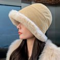 thumbnail image 6 of Bucket Hat Women's Faux Fur Hat Girls' Teddy Style Winter Hat Fisherman Hat Warm Windproof Cap, 6 of 8