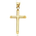 thumbnail image 2 of 14k Yellow Solid Gold Traditional Cross Religious Pendant with 0.8-mm Square Wheat Chain (20 inches), 2 of 5