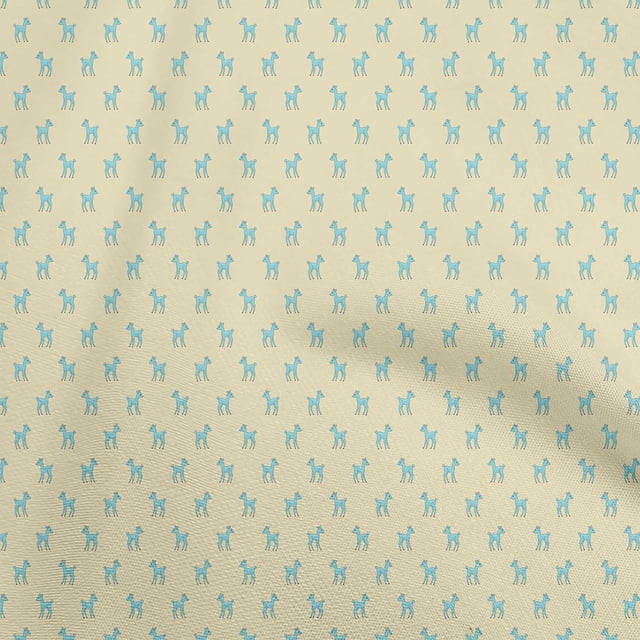oneOone Polyester Spandex Light Yellow Fabric Animal Sewing Material Print Fabric By The Yard 56 Inch Wide