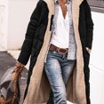 thumbnail image 3 of Abrigo Sherpa para mujer, abrigos lisos, chaqueta polar de manga larga, ropa de abrigo cómoda para mujer, con capucha para vacaciones, 3 of 4