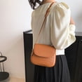 thumbnail image 4 of New decorative texture bag artificial leather simple temperament commuter shoulder bag underarm bag-Dark brown, 4 of 5
