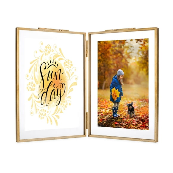 Marco de fotos Rising Star Brass Vintage Doble 4x6