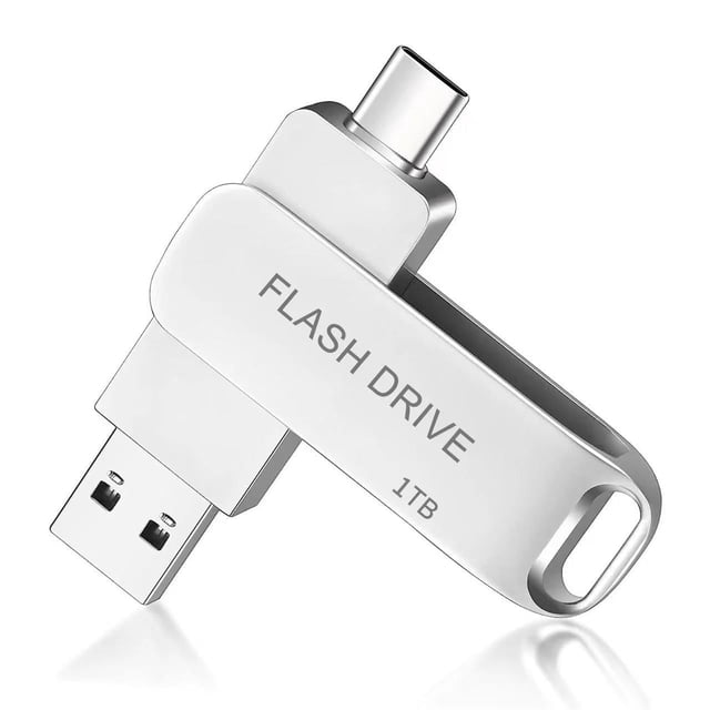 Unidad Flash USB 1T(1000) - 2 en 1 OTG USB-C y memoria USB USB-A para teléfonos inteligentes Android, tabletas, unidades y MacBook