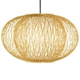 thumbnail image 2 of Modern Bamboo Wicker Rattan Hanging Light Shade for Living Room, Dining Room, Entryway, 2 of 9