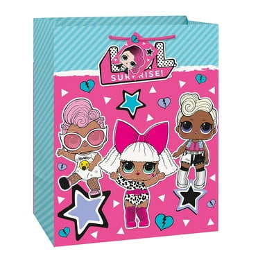 Large Multicolor LOL Surprise Paper Gift Bag - 1 Pc.  Eye-Catching Design, Perfect for Birthdays & Special Occasions