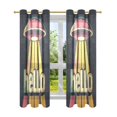 thumbnail image 7 of Yayeee Window Curtains Light Filtering 63"x42" Grommet Panel Pair Home Living Room Decor, Red UFO, 7 of 7