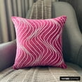 thumbnail image 3 of The HomeCentric Pillow Covers With Zippers Fuchsia Pink Throw Pillow Cover Rhinestones Crystal Waves Bling Pillow Cover Pack of 2 18x18 inch (45x45 cm) Cushion Cover Square Velvet Easter-Crystal Twist, 3 of 10