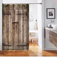 thumbnail image 5 of Brown Barn Door Shower Curtain, Western Country Retro Vintage Wooden Board Barnwood Garage Green Leaves Rural Rustic Farmhouse Bathroom Decor, Waterproof Fabric Shower Curtain, 72 X 72 Inch, 5 of 6