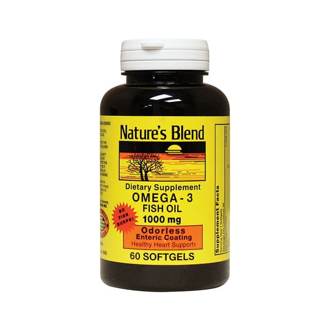 Nature's Blend Odorless Omega-3 Fish Oil Mercury Free 1,000 mg 60 Sgels