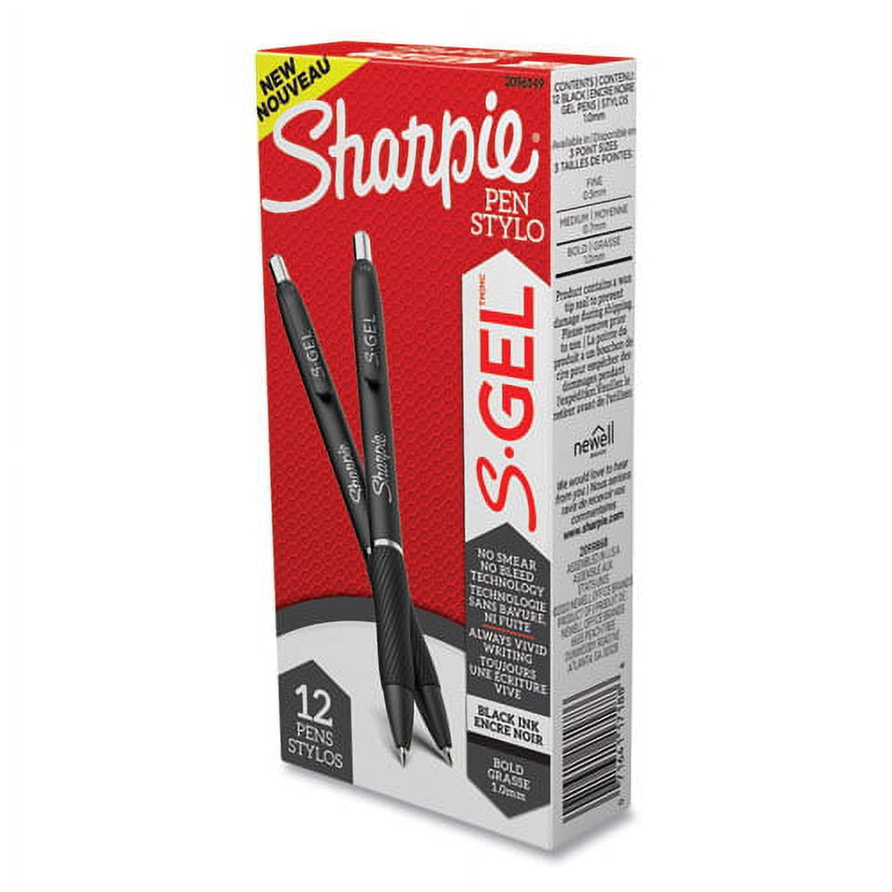 "S-Gel High-Performance Gel Pen, Retractable, Bold 1 Mm, Black Ink, Black Barrel, Dozen | Bundle of 2 Dozen"