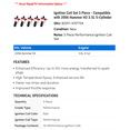 thumbnail image 2 of Ignition Coil Set 5 Piece - Compatible with 2006 Hummer H3 3.5L 5-Cylinder, 2 of 2