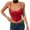 Red, variant on Douhoow Women PU Leather Crop Top Punk Sleeveless Strap Camisole Clubwear Summer Slim Vest
