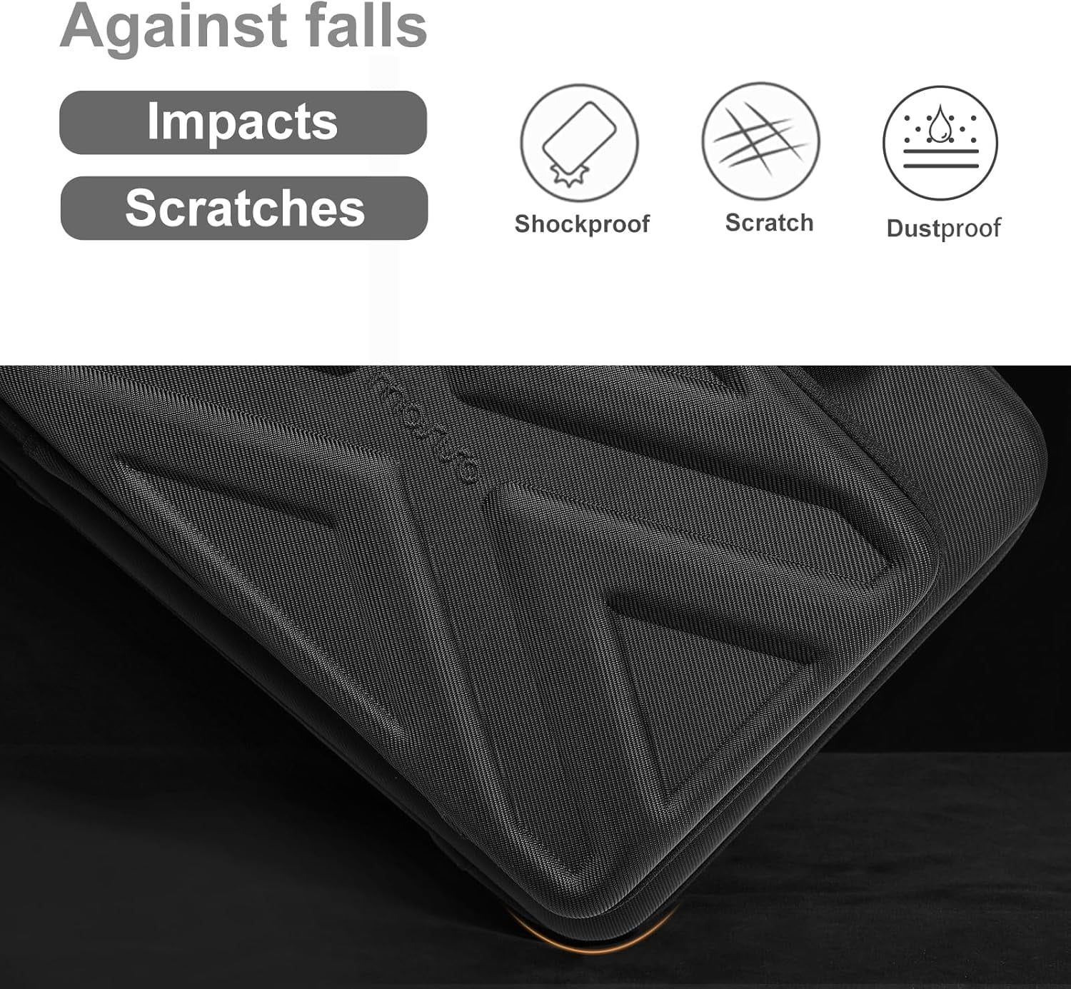 Mosiso Hard Shell Laptop Sleeve for 15-15.6 inch Surface HP Dell Asus Acer Notebook, Compatible with MacBook Pro 16 inch M4 M3 M2 M1 2024-2019, Laptop Case Carrying Bag for Men Women, Black