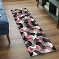 thumbnail image 4 of Pink Black Wavy Runner Rugs 2x6 ft Medieval Abstract White Grey Pink Black Texture Washable Hallway Rugs Non-Slip Floor Mats Absorbent Carpet Bedside Runners for Bedroom Kitchen Bathroom Laundry Room, 4 of 9