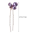 thumbnail image 2 of ELAYARD 4pcs U shaped Hair Accessories with Alloy Rhinestone for Women Updo Hairstyling in Purple, 2 of 8