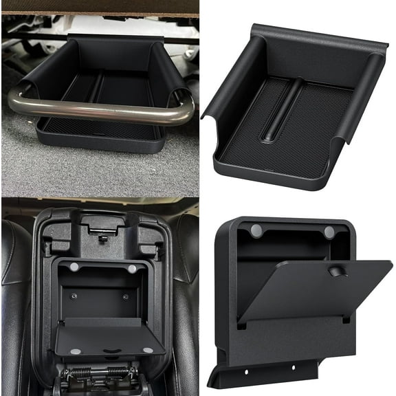 DIAMOOKY Jeep Wrangler & Gladiator Accessories 2PCS Front Under Seat Storage Bin & Center Console Hidden Organizer Box