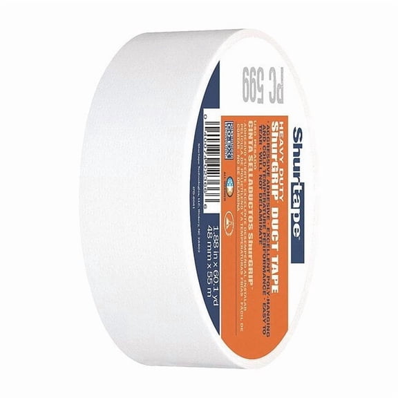 Shurtape Duct Tape,White,1 7/8 in x 60 yd,9 mil PC 009 WHI-48mm x 55m-24 rls/cs