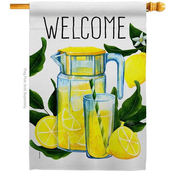 Breeze Decor H117080-BO Refreshing Lemonade Food Fruit 28 x 40 in. Double-Sided Decorative Vertical House Flags for Decoration Banner Garden Yard Gift