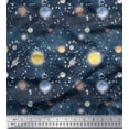 thumbnail image 1 of Soimoi Rayon Fabric Planet & Sun Galaxy Printed Fabric 1 Yard 42 Inch Wide, 1 of 3