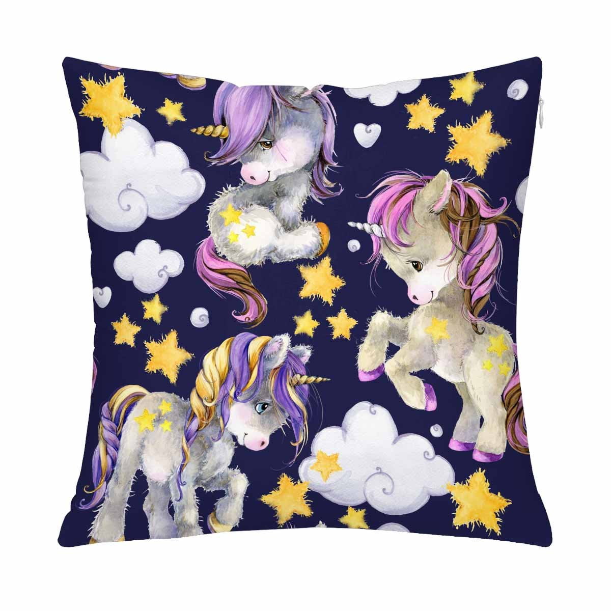 MKHERT Cute Unicorn Watercolor Pillow Covers Pillowcase Throw Pillows ...