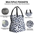 thumbnail image 3 of Blue and Dark Blue Leopard Pattern Drawstring Lunch Bag Women - Drawstring Lunch Bag Insulated for Work Office - Stain-Resistant Large Lunchbags for Women with Multi-Pockets, 3 of 5