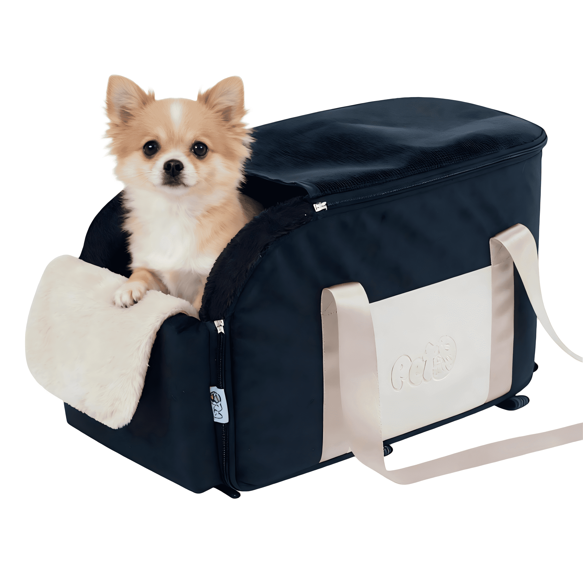 Center Console Dog Car Seat for Small Dogs up to 15.4lbs, Anti-Collapse Pet Booster Seat & Dog Booster Car Seat for Car Armrest with Non-slip Base