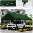 thumbnail image 6 of Pakunoda 10' X 20' Carport Canopy Replacement Cover, Portable Car Garage Shelter Party Top Tent with 34PC Ball Bungees, Green (Only Cover, Frame Not Included), 6 of 8