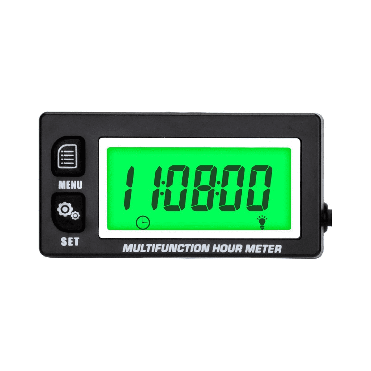 LCD Digital Hourmeter Tachometer Engine Thermometer Replaceable Clock ...