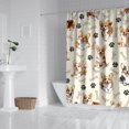 thumbnail image 2 of Cartoon Corgi Dog and Footprints Shower Curtain 72"x72" ,Bathroom Decorative Shower Curtains Set with 12 Hooks,Modern Waterproof Washable Shower Curtain, 2 of 6