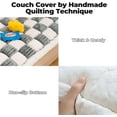 thumbnail image 3 of Pet Couch Covers for Sofa, Couch Covers for Dogs Washable Dog Couch Cover Protector Cream-Colored Furniture Sofa Covers for Dog Handmade Pure Cotton Pet Bed Mat (Grayish Blue, 27.6"×70.9"), 3 of 4