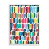 Stupell Industries Varied Rainbow Lines Abstract Pattern Watercolor Detail Painting White Framed Art Print Wall Art, Design by Regina Moore