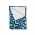 thumbnail image 2 of Paisley Soft Flannel Fleece Throw Blanket, Ocean Waves Like Design with Big and Small Raindrops Inspired Artwork, Cozy Plush for Indoor and Outdoor Use, 60" x 80", Blue and Green, by Ambesonne, 2 of 6
