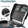thumbnail image 5 of Haosy 3 Ring Zipper Binder with Shoulder Strap Waterproof Trapper Keeper 2 Inch D-Ring 500 Sheets Capacity, Dark Blue Frangipani Palm, 5 of 8