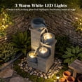 thumbnail image 7 of PUKNLY 4-Tier Cascading Water Fountain, 23 Inch Waterfall Fountain with Warm White LED Lights & Pump for Patio, Balcony, Deck, Garden, Yard Decor, 7 of 7
