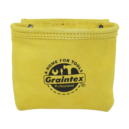 UPC: 0819972020769 | Graintex Nail Pouch with Clip Yellow Color Suede Leather for Constructors  Electricians  Plumbers  Handyman