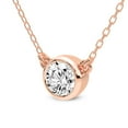 thumbnail image 4 of Diamond Pendant Necklace For Women | 4 Carat IGI Certified Round Shape | Classic Bezel Solitaire Lab Diamond Pendant Necklace 14K Rose Gold | FG-VS1-VS2 Quality Friendly Diamonds, 4 of 6