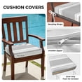 thumbnail image 3 of Outdoor Patio Cushion Covers 4 Pack Grey Striped Patio Chair Cushion Covers with Ties and Zipper Classic Farmhouse Stripes Waterproof Outdoor Seat Cushion Covers for Patio Furniture 22"x22", 3 of 9