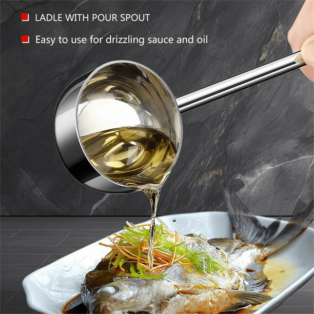 Cuillère à Sauce Inox 19 Cm Avec Bec Verseur - Louche Cuisine Multifonction - Acier Inoxydable