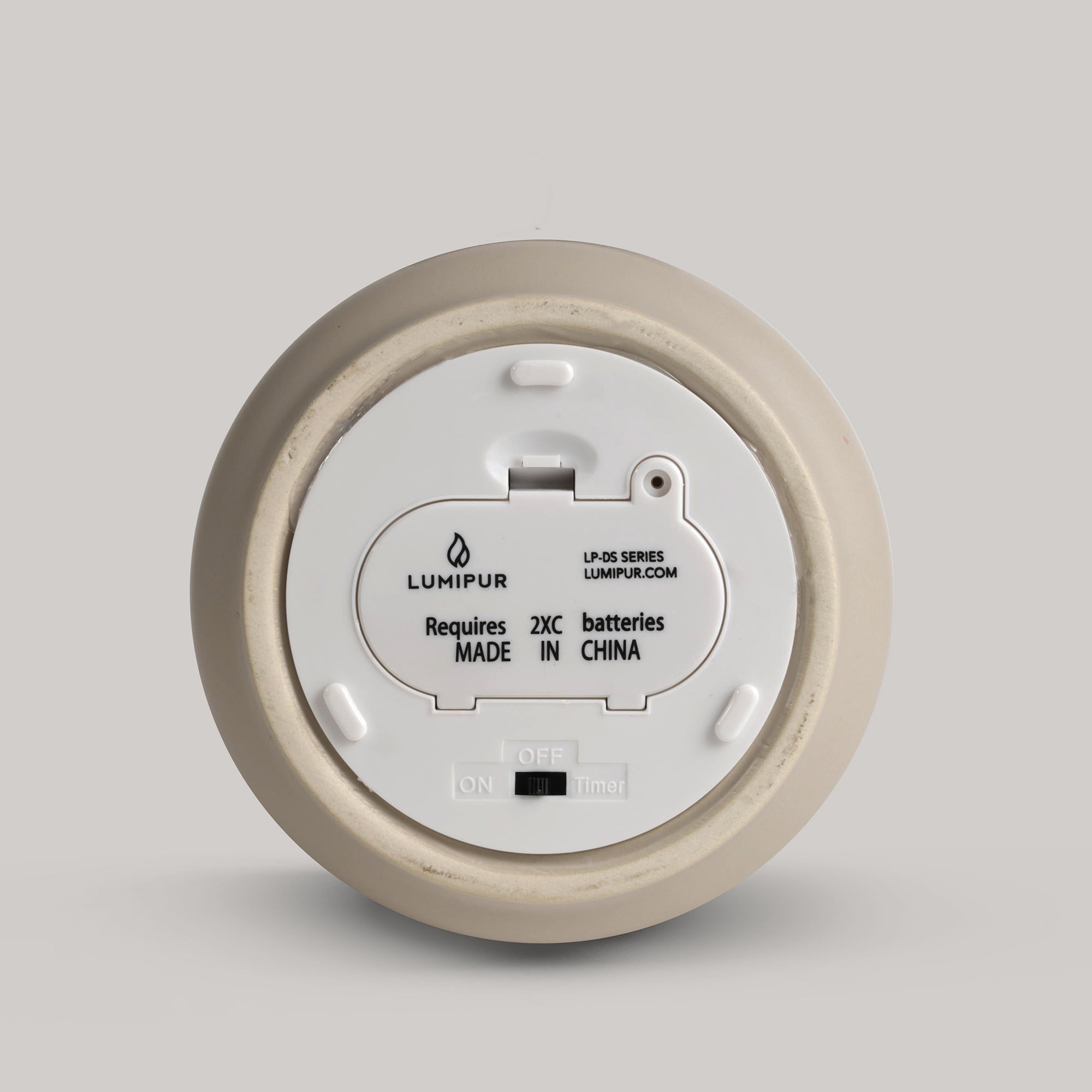 LumiPur Stoneware Flameless LED Wax Candle, 360-Degree Glow Trimmer, 4.5” x 5”, Sand