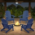 thumbnail image 2 of Boyel Living Folding Adirondack Chair Outdoor Patio Chairs HIPS Adirondack Lawn Deck Chair with Cup Holder for Garden Fire Pit Recliner Weather Resistant Lawn Seating (Navy Blue）, 2 of 8