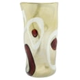 thumbnail image 2 of GlassOfVenice Murano Glass Wavy Vase - Cream and Coffee Circles, 2 of 7
