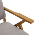 thumbnail image 5 of JURANYAZHU Mid-Century Modern Accent Chair Solid Wood Frame Armchair Comfortable Reading Chair Linen Fabric for Bedroom, Living Room, and Study Room,Gray, 5 of 6