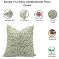 thumbnail image 4 of Fabdivine Thick Linen Hand Block Print Contemporary Throw Cushion Cover , 20"X20", Green, 4 of 5