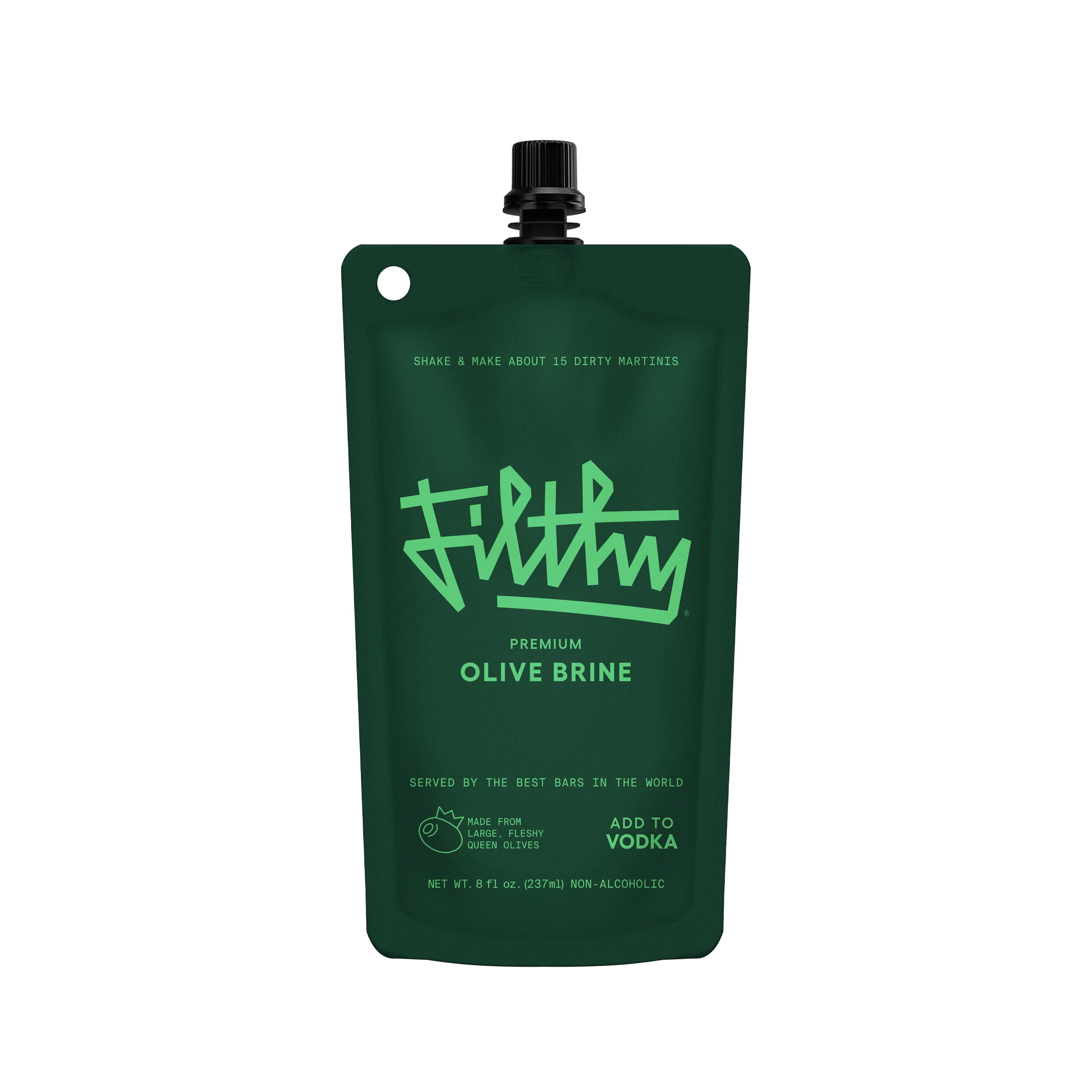 Filthy Olive Brine Premium Cocktail Mixer, 8oz Single Pouch